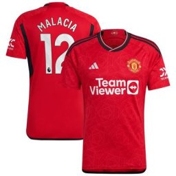 Manchester United Heimtrikot 2023-24 mit Aufdruck Malacia 12