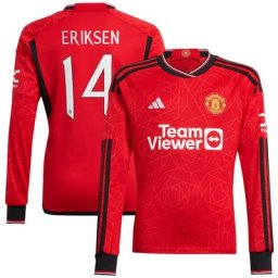 Manchester United Cup adidas Home Shirt 2023-24 - Long Sleeve with Eriksen 14 printing