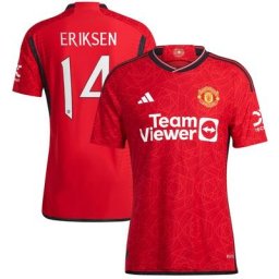 Manchester United Cup adidas Home Authentic Shirt 2023-24 with Eriksen 14 printing