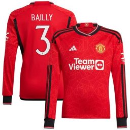 Manchester United Cup adidas Home Shirt 2023-24 - Long Sleeve with Bailly 3 printing