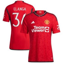 Manchester United Cup adidas Home Authentic Shirt 2023-24 with Elanga 36 printing