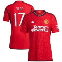 Manchester United Cup adidas Home Authentic Shirt 2023-24 with Fred 17 printing