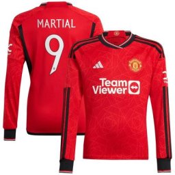 Manchester United Cup adidas Home Shirt 2023-24 - Long Sleeve with Martial 9 printing