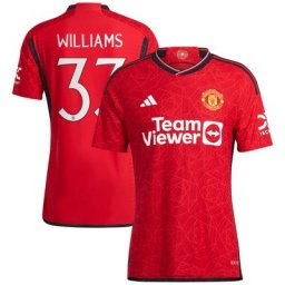 Manchester United Cup adidas Home Authentic Shirt 2023-24 with Williams 33 printing