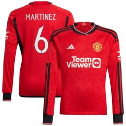 Manchester United Cup adidas Home Shirt 2023-24 - Long Sleeve with Martinez 6 printing