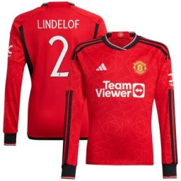 Manchester United Cup adidas Home Shirt 2023-24 - Long Sleeve with Lindelof 2 printing