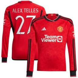 Manchester United Cup adidas Heimtrikot 2023-24 – Langarm mit Alex Telles 27-Aufdruck
