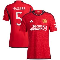 Manchester United Cup adidas Home Authentic Shirt 2023-24 with Maguire 5 printing