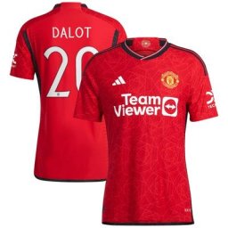 Manchester United Cup adidas Home Authentic Shirt 2023-24 with Dalot 20 printing