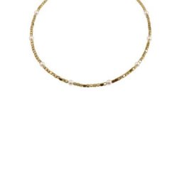 Firetti Collier glänzende Dreiecke, veredelt, massiv, mit Perlen (synth) und Hämatit, Made in Germany