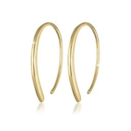 Elli Premium Paar Creolen Creole Offen Geo Basic Trend Plain 375 Gelbgold