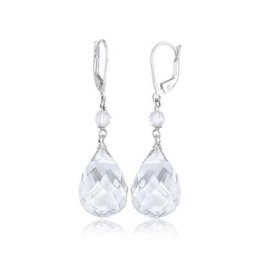 Elli Paar Ohrhänger Tropfen Bergkristall Elegant Festlich 925 Silber