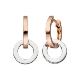 JOBO Paar Creolen, 375 Gold bicolor