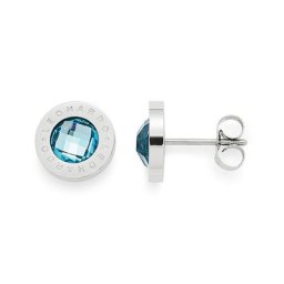 LEONARDO Paar Ohrstecker 015785, hellblau Matrix, mit Glassteinen