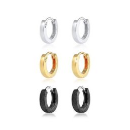 Kuzzoi Paar Creolen Herren Basic Klapp Creolen Set (6-tlg) 925 Silber