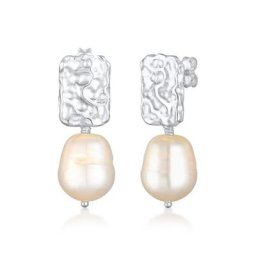 Elli Premium Paar Ohrhänger Hänger Barock Süßwasserperle Organic 925 Silber