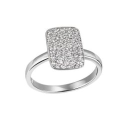 Firetti Fingerring Quadrat, mit Zirkonia (synth)
