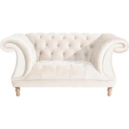 Max Winzer® Loveseat Isabelle, mit Knopfheftung & gedrechselten Füßen in Buche natur, Breite 167 cm