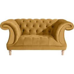 Max Winzer® Loveseat Isabelle, mit Knopfheftung & gedrechselten Füßen in Buche natur, Breite 167 cm