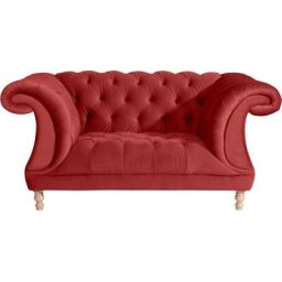 Max Winzer® Loveseat Isabelle, mit Knopfheftung & gedrechselten Füßen in Buche natur, Breite 167 cm