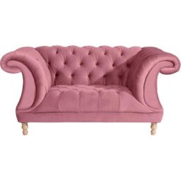 Max Winzer® Loveseat Isabelle, mit Knopfheftung & gedrechselten Füßen in Buche natur, Breite 167 cm