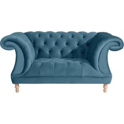 Max Winzer® Loveseat Isabelle, mit Knopfheftung & gedrechselten Füßen in Buche natur, Breite 167 cm