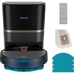 Philips Nass-Trocken-Saugroboter XU7100/01, autom. Absaugstation, 3D Hinderniserkennung, vibrierender Wischpad