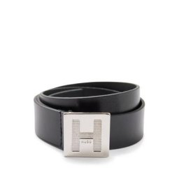 HUGO Ledergürtel Karlie Belt 3cm 10199089 01 mit modischer Logoprägung auf der Schließe