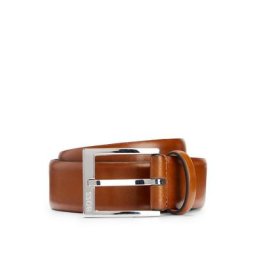 BOSS Ledergürtel Elloy-PC-An_Sz35 10193685 01 mit dezenter Boss-Prägung auf der Schließe