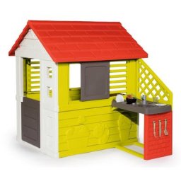 Smoby Spielhaus Natur, mit Sommerküche, Made in Europe