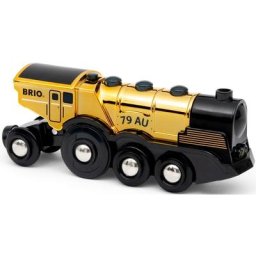 BRIO® Spielzeug-Zug Goldene Batterielok, m. Licht und Sound, FSC® - schützt Wald - weltweit