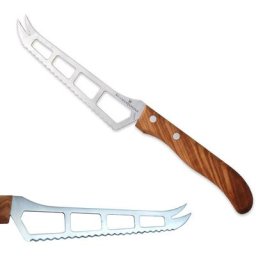 Olivenholz-erleben Käsemesser, Zackenschliff, mit Olivenholzgriff