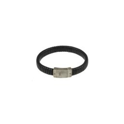 CAÏ Lederarmband 925 Silber oxidiert Lederband schwarz Magnetversch