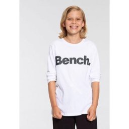 Bench. Langarmshirt Basic mit Druck in Kontrastfarbe