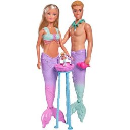 SIMBA Anziehpuppe Steffi Love, Mermaid Family, mit Kevin
