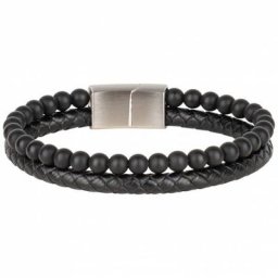Lobstein & Söhne ""Arthur"" Herren Armband schwarz/silber