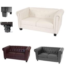 Luxus 2er Sofa Loungesofa Couch Chesterfield Kunstleder ~ Variantenangebot