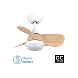 DC-Lüfter 24 w Pirdo Weiß/Buche 3 Flügel 60d 2400lm 6 Geschwindigkeiten 3000-4500-6000k mit