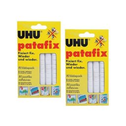 2 x UHU patafix weiß, wieder ablösbare Klebepads, 2 x 80 Stück
