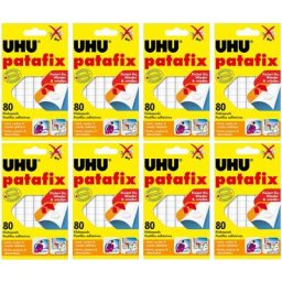 UHU - 8 x patafix weiß, wieder ablösbare Klebepads, 8 x 80 Stück