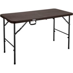 Campingtisch Klapptisch Buffettisch Gartentisch Koffer 120 cm Braun - Hattoro
