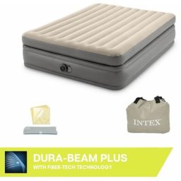 Intex - Luftmatratze Prime Comfort - 2 Personen - 152x203x51 cm (BxLxH) - Grau - Mit eingebauter