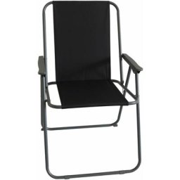 Kynast Exklusiv - Picknick Stuhl schwarz grau Metallgestell klappbar Campingstuhl Angler - Schwarz