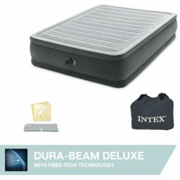 Intex - Luftmatratze Comfort Plush Elevated - 2-Personen - 152x203x46 cm (BxLxH) - Grau - Mit