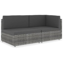 Vidaxl - Modulares 2-Sitzer-Sofa Poly Rattan Grau Grau