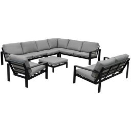 Balkonmöbel 'rio' bestehend aus 1x Hocker, 1x Sessel 1x Sofa, 1x Sofa L-Form - inkl. Kissen i