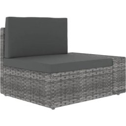 Modulares Sofa-Eckteil mit Armlehne (links) Poly Rattan Grau vidaXL - Grau