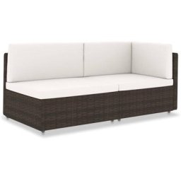 Modulares 2-Sitzer-Sofa Poly Rattan Braun Vidaxl Braun