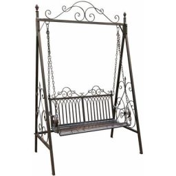 Metall-Schaukelbank Bordeaux, braun, ca. 89 x 150 x 231 cm