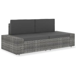 Vidaxl - Modulares 2-Sitzer-Sofa Poly Rattan Grau Grau